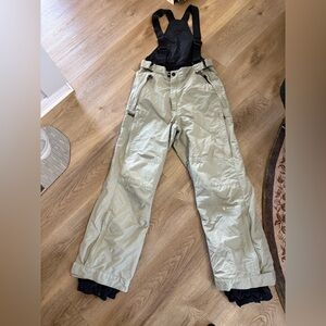 Snow Bib Pants Black Dot Water Resistant Insulated Adjustable Straps Mens size S